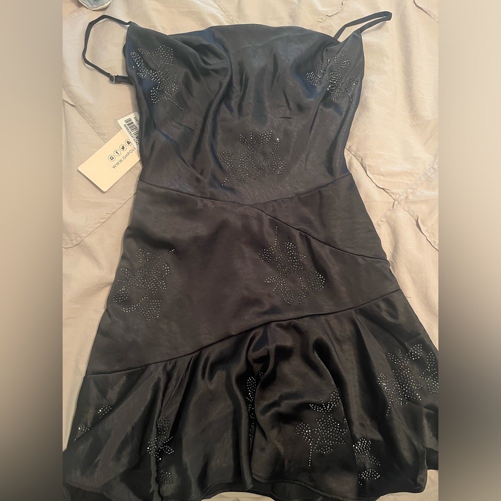 Embellished Black Cowl Neck Oh Polly Dress